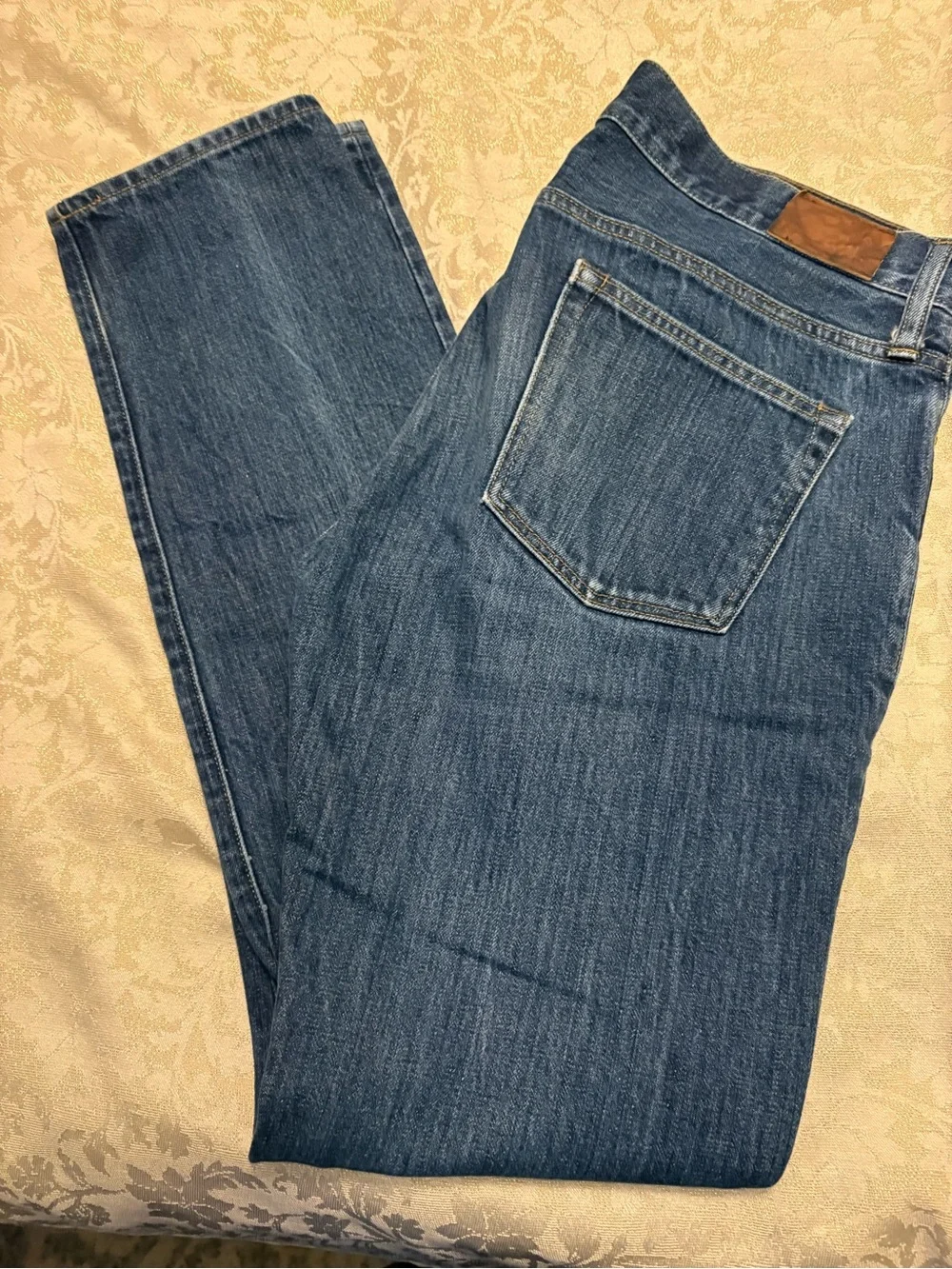 J. Crew Men’s Straight Jeans in Dark Blue Wash